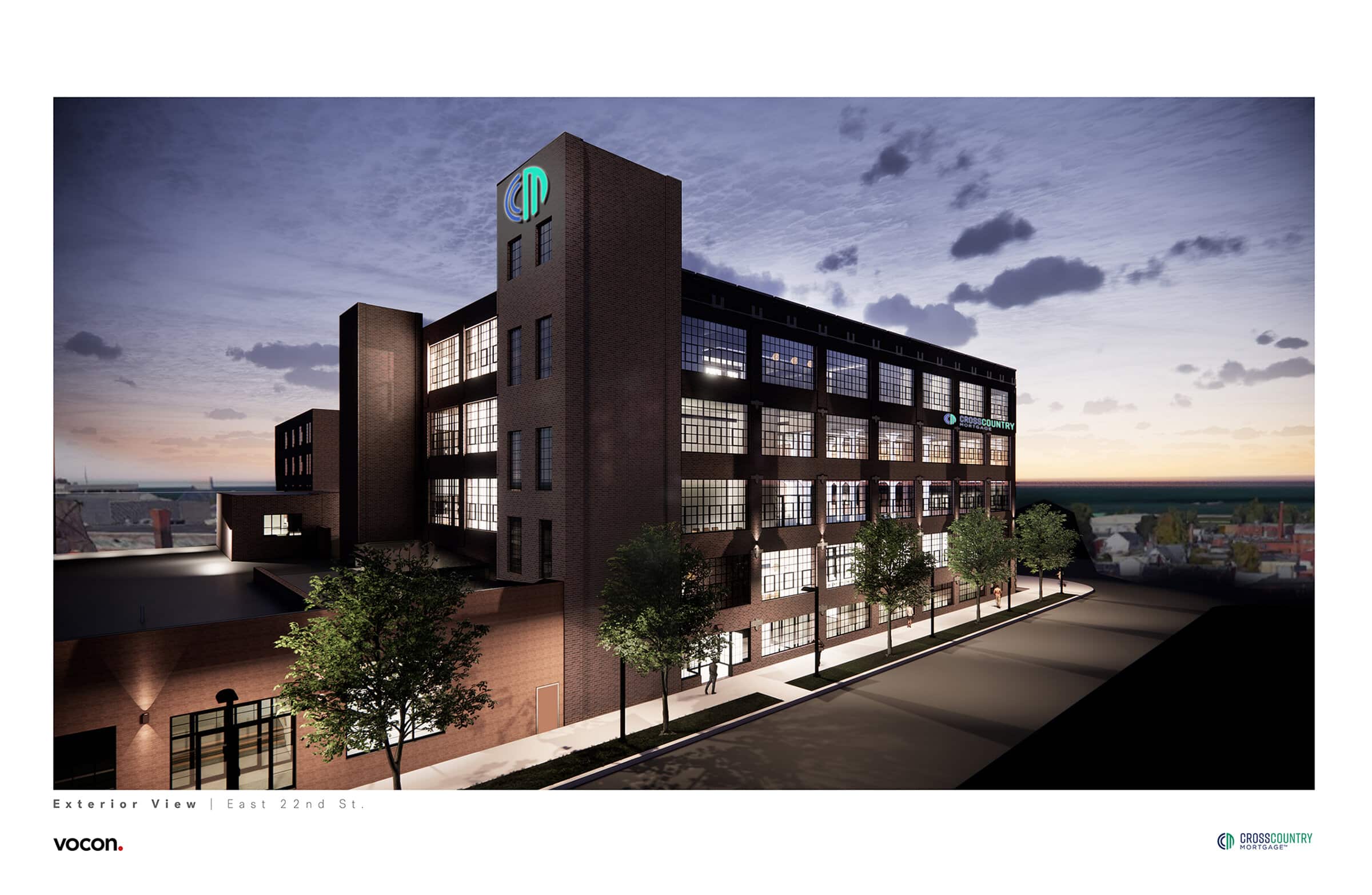 Rendering of renovated building facing E. 22nd St.