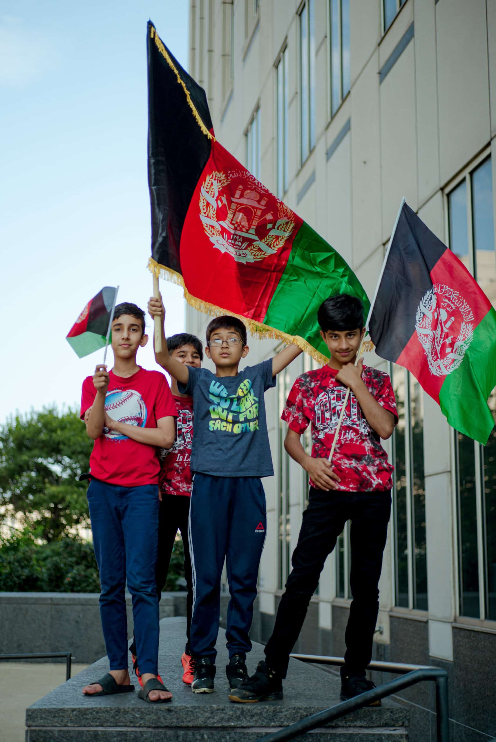 Yousaf Sadiq, Umair Wasif, Muneeb Rahman and Abbas Sadiq pose for a portrait at the Carl B. Stokes U.S. Courthouse on Saturday, Aug. 21, 2021. Photo by Michael Indriolo.