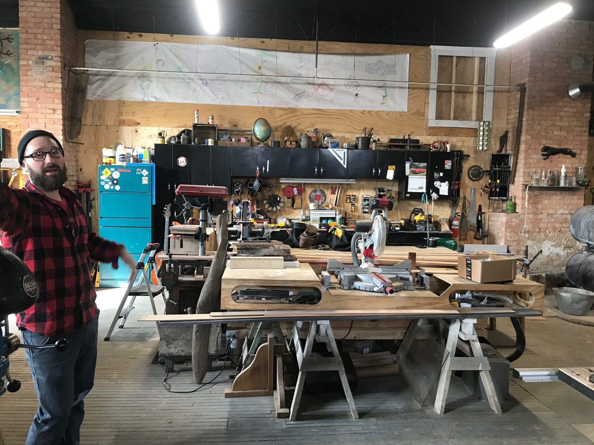 Anthony Andreoli in his workshop at 5401 Fleet Ave.