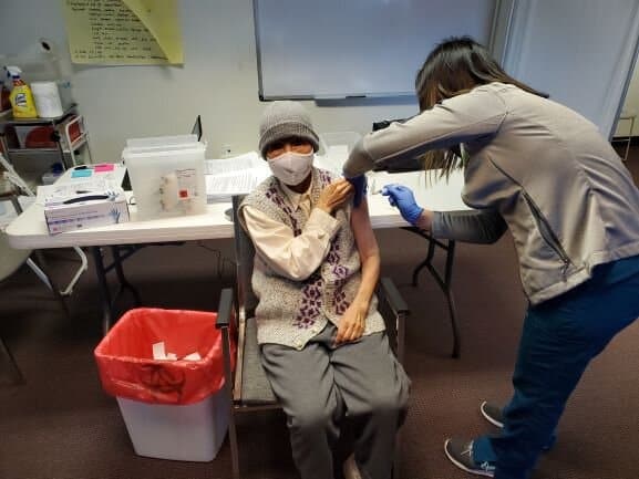 Betty Lee got her vaccine at ASIA, Inc.’s International Community Health Center in Akron earlier this year. She is the mother of Dr. Amy Lee, ASIA’s board president. Photo provided.