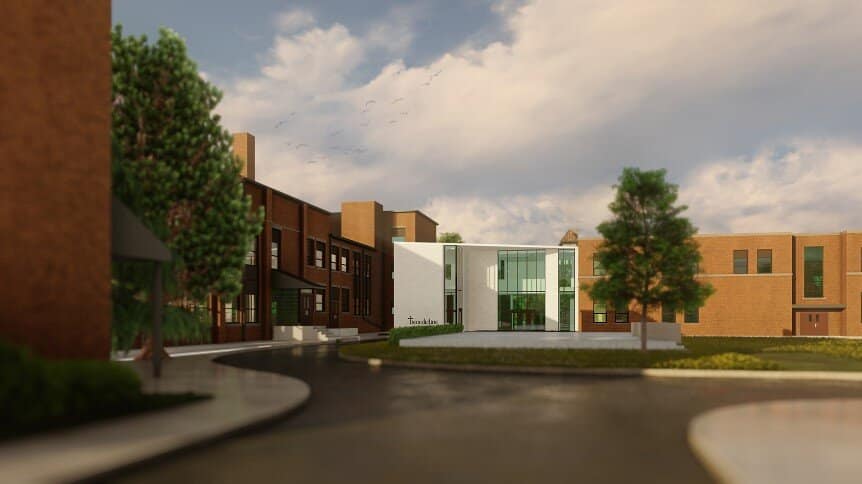 Benedictine High School’s new planned north facade.