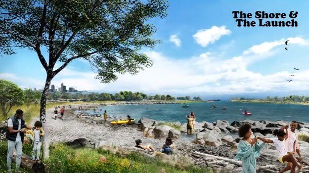 The Shore and The Launch would provide a place for water sports and swimming. Image courtesy of CHEERS.
