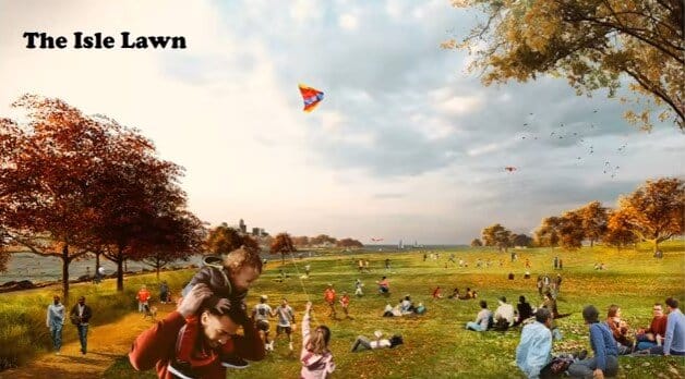 The lawn would provide a place to picnic and relax. Image courtesy of CHEERS.