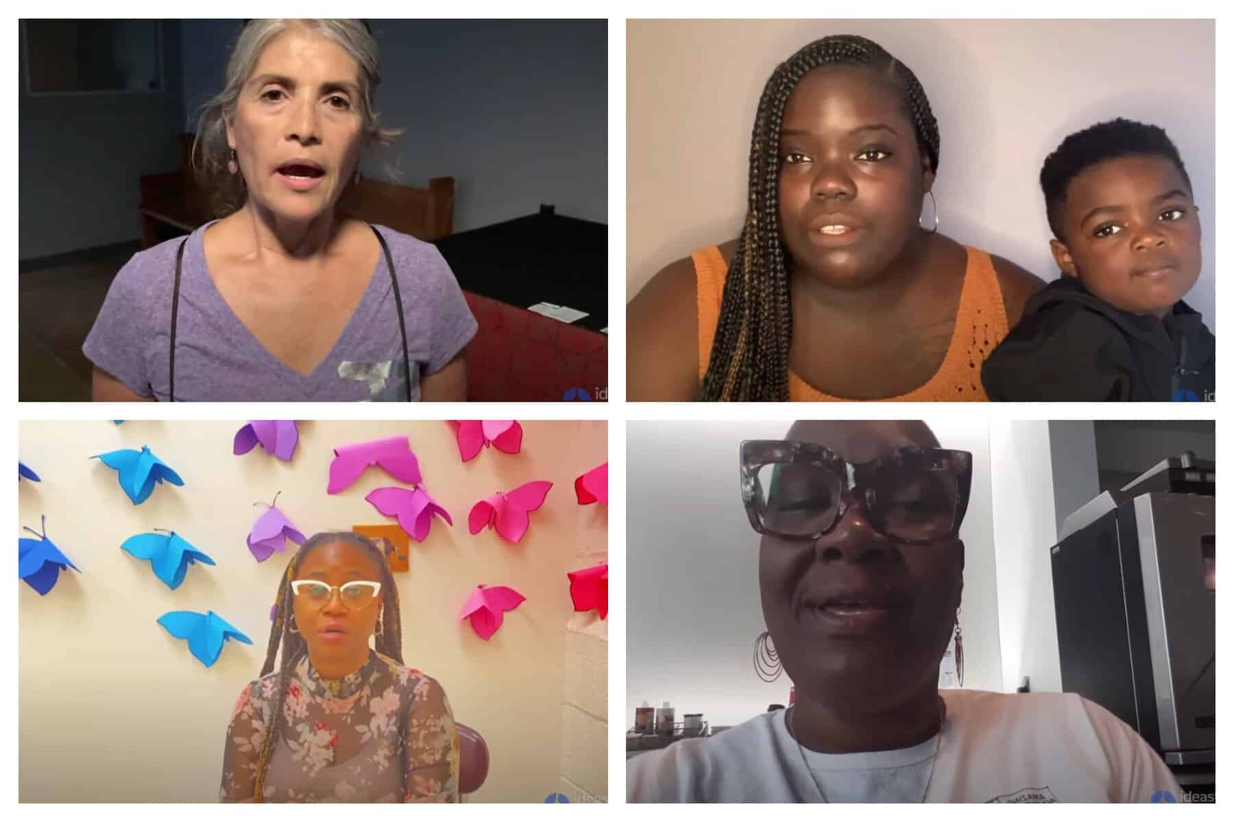 CLOCKWISE FROM TOP LEFT: Sonia Monroy, Leah Hudnall, Rhonda Jones and Courtney Green all asked a question during the second mayoral forum.