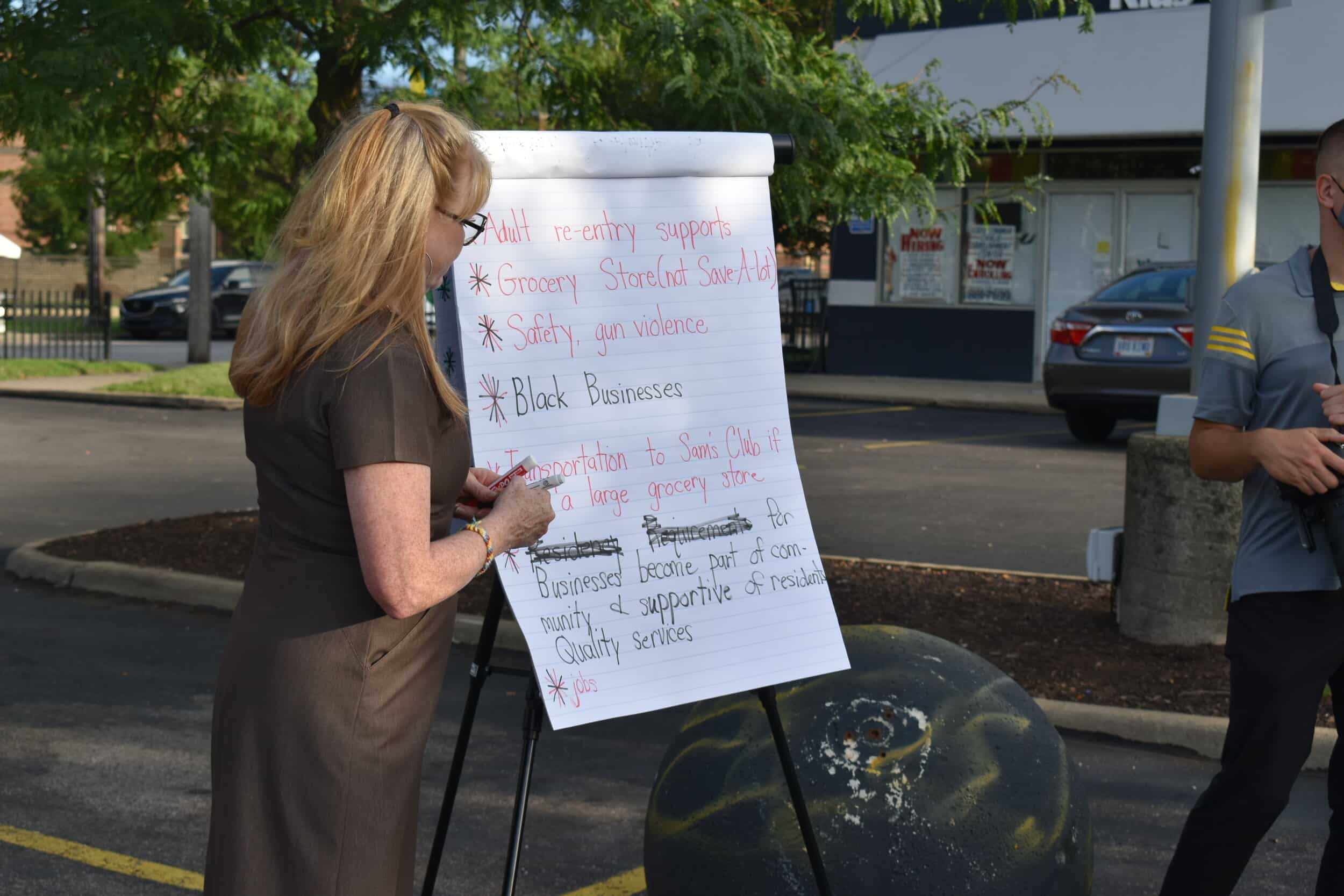 This is a small sample of some of the needs in the Central neighborhood noted by the community during the event. Photo by Conor Morris.