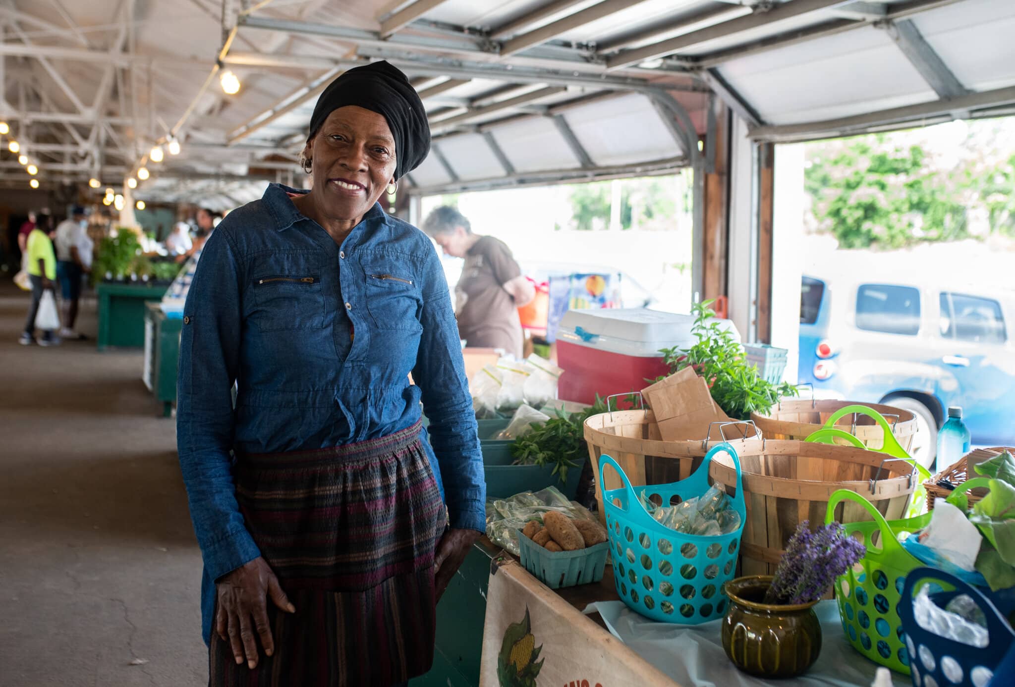 Gloria Jalil, a vendor at Coit Road&nbsp;Farmers&nbsp;Market, has been selling produce from her garden since 2008. Many of Jalil’s customers use their EBT card to purchase vegetables from her stand.