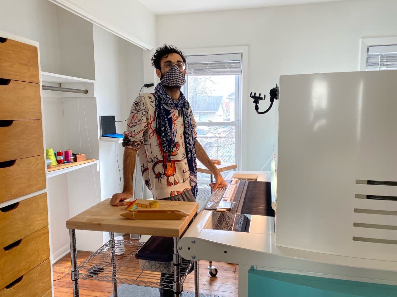 In March, Haumed Rahmani, 27, a programmer and doctoral student in materials science at Kent State University, became the first resident of Praxis' Digital Weaving Lab.