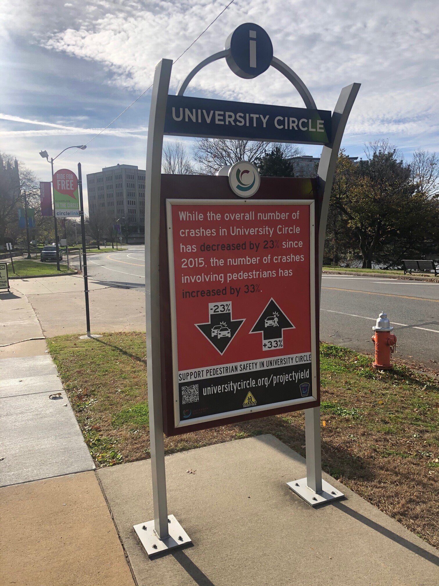 Project Yield signage in University Circle.