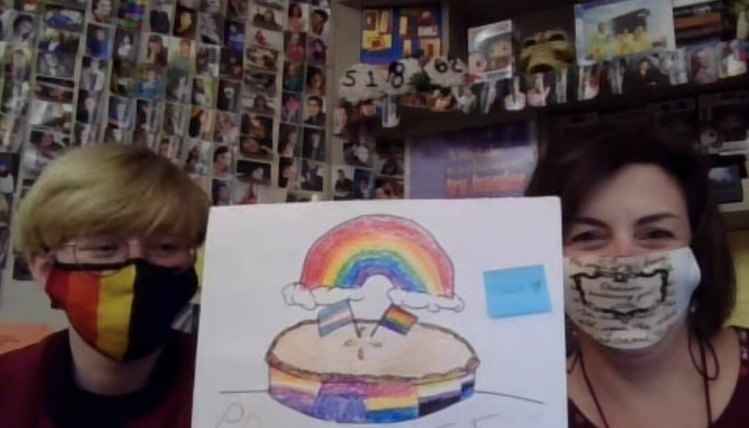 Gracie Ford (left) and Gretchen Leckie-Ewing of the Hoover High School GSA. Photo credit: Caitlin Fisher.