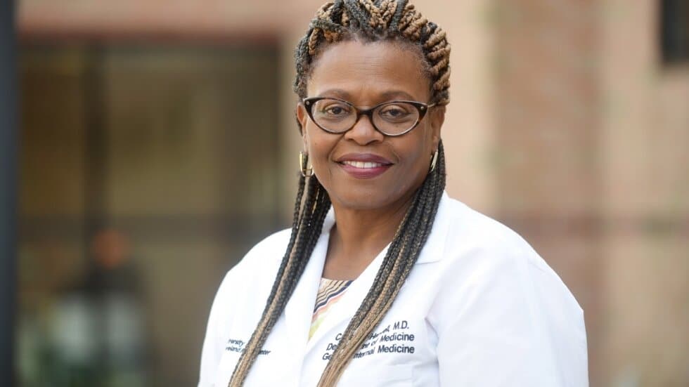 Dr. Carla Harwell, medical director of the Otis Moss Jr. Health Center in Cleveland’s Fairfax neighborhood, has faced an uphill battle recruiting patients for a clinical trial for a vaccine being developed to prevent COVID-19. Photo by Tim Harrison.