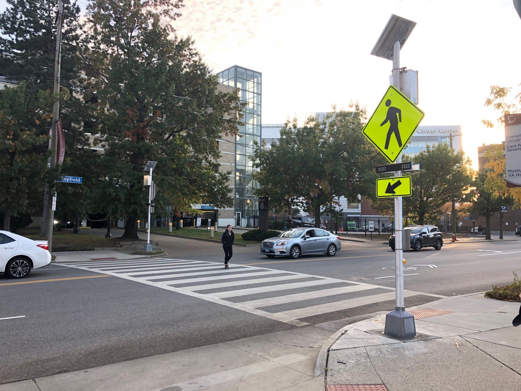 Enhanced pedestrian crossings.