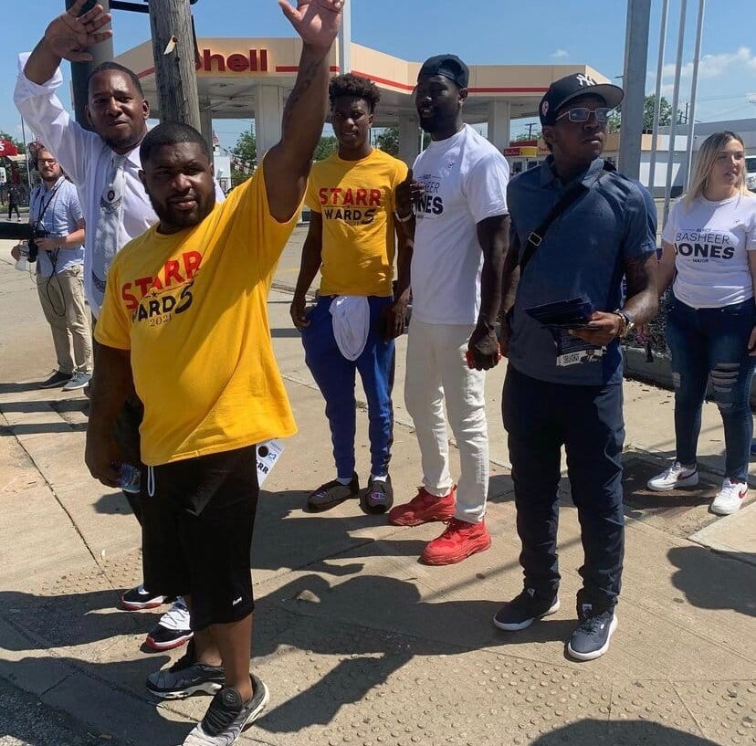 Jones campaigning with volunteers earlier this year. | Photo: Majestic Vision Photography