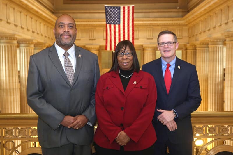 Council members Blaine Griffin, Phyllis Cleveland and Kevin Kelley of Cleveland City Council.