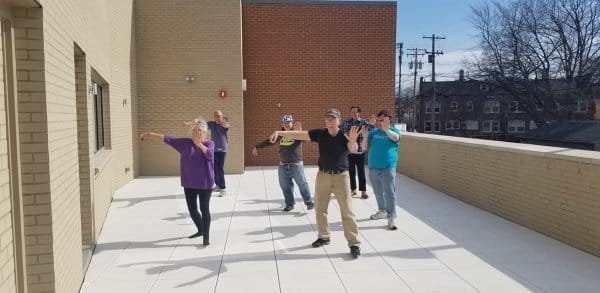 SAGE Seniors doing tai chi at the LGBT Community Center of Greater Cleveland