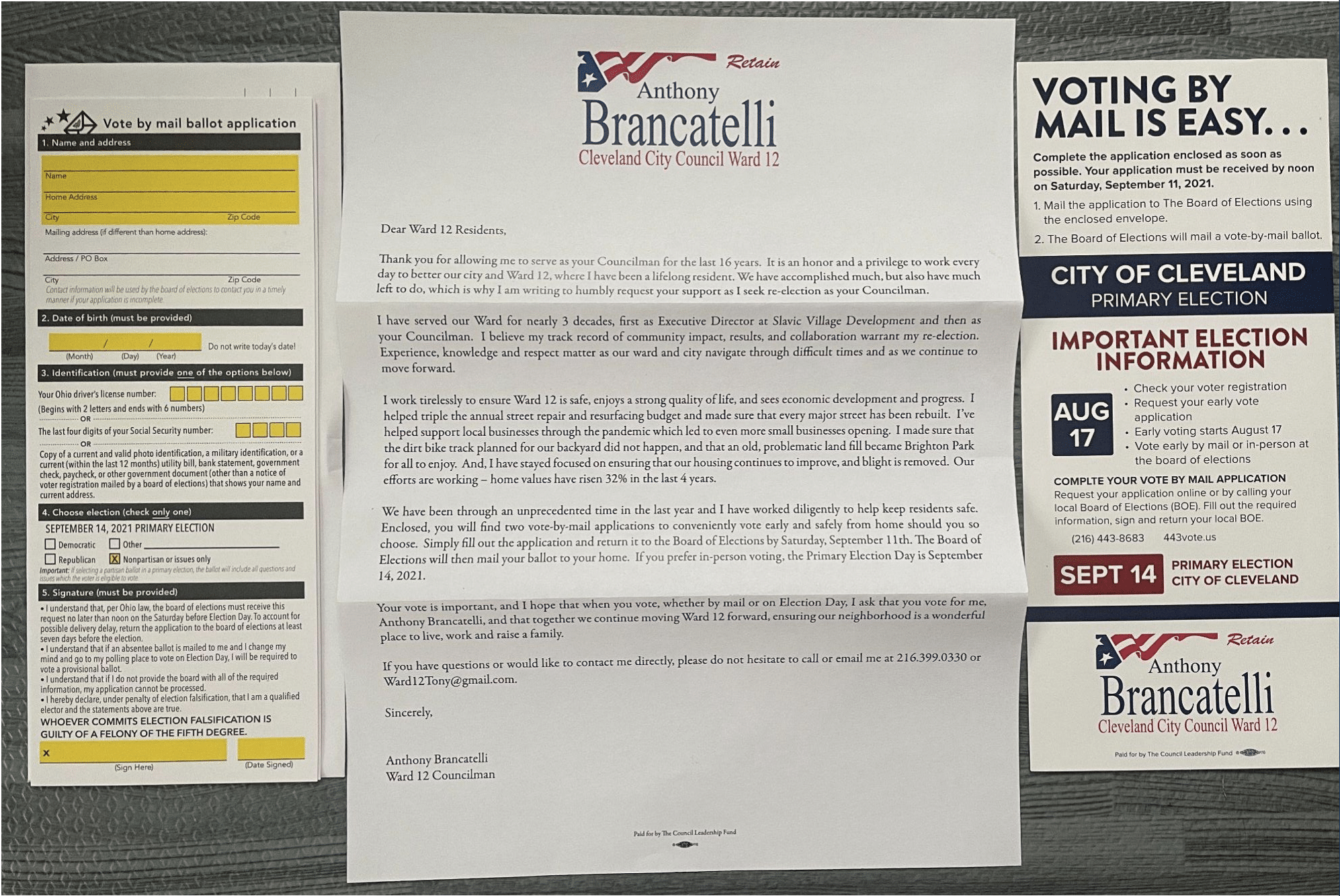 One of the mailers sent out by the Council Leadership Fund PAC. Photo provided by Rebecca Maurer.