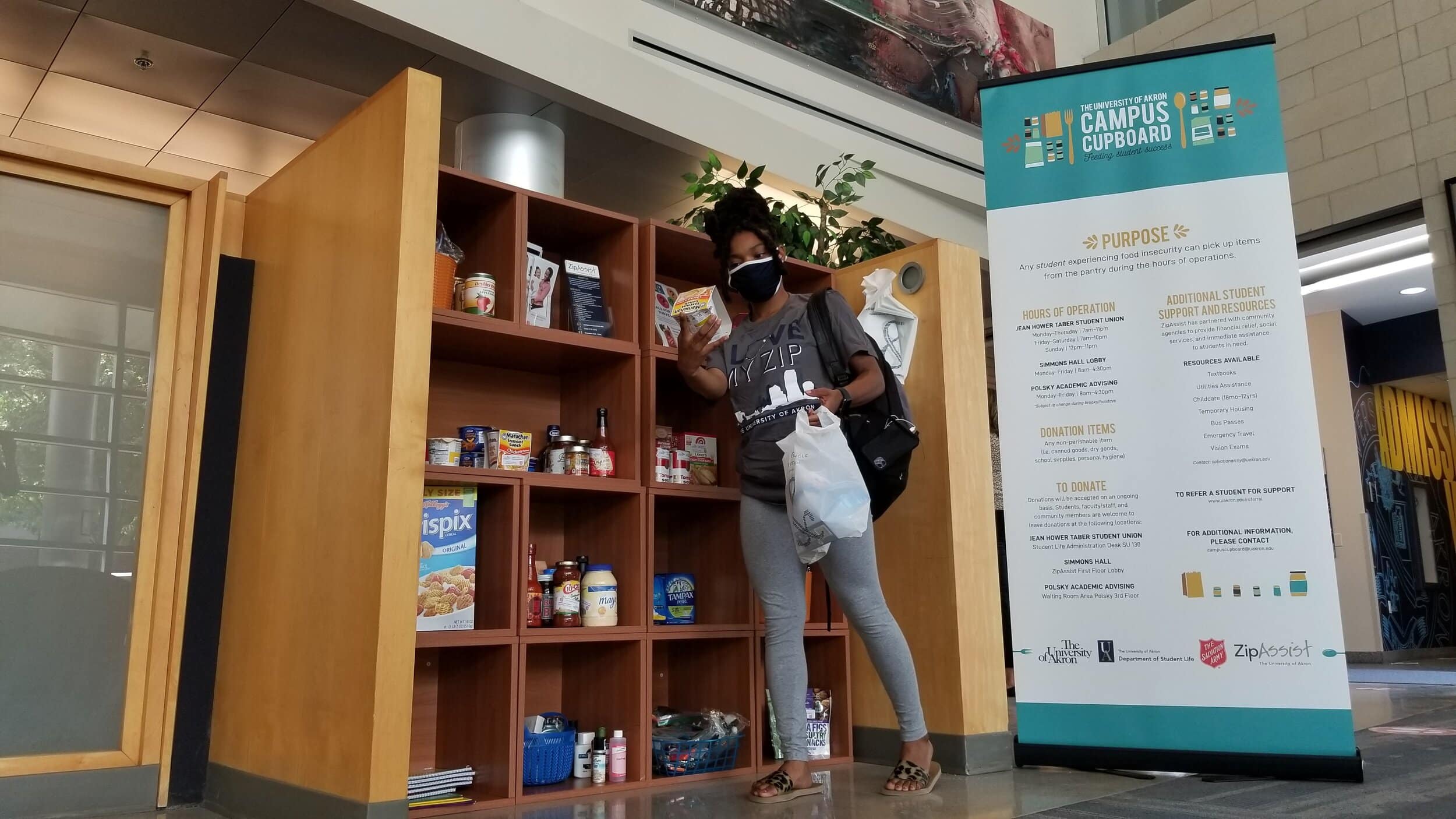  University of Akron student Myleigh at Campus Cupboard 