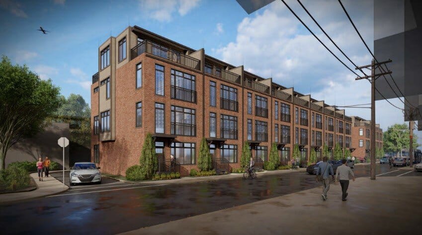 Rendering of proposed townhomes along East 123rd Street in Little Italy.