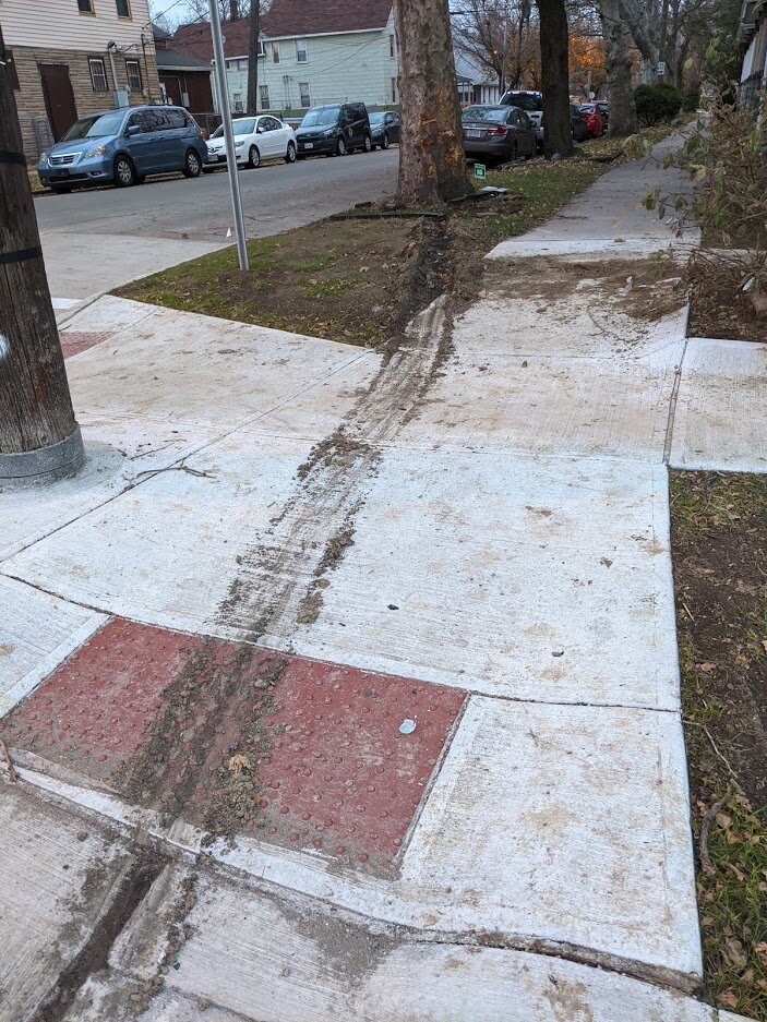 The remnants of a crash at Fulton/Chatham.