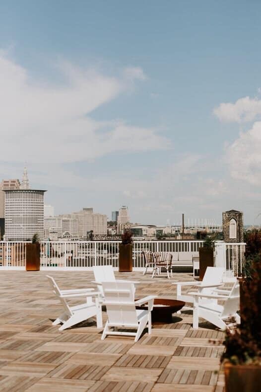  Rooftop deck with fire pit and city views.  