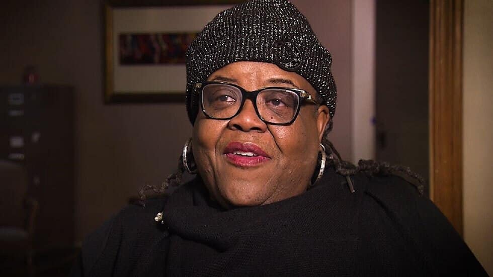 Jacquie Gillon sits for an interview with Ideastream Public Media in 2017 to discuss the history of the Clark Freeway fight. [Earl Carlton / Ideastream Public Media]