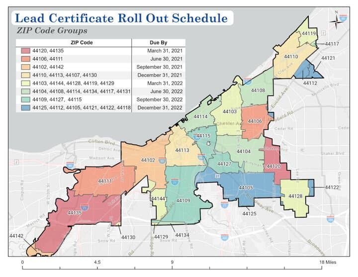 Lead Safe CLE rollout map. Image courtesy City of Cleveland.