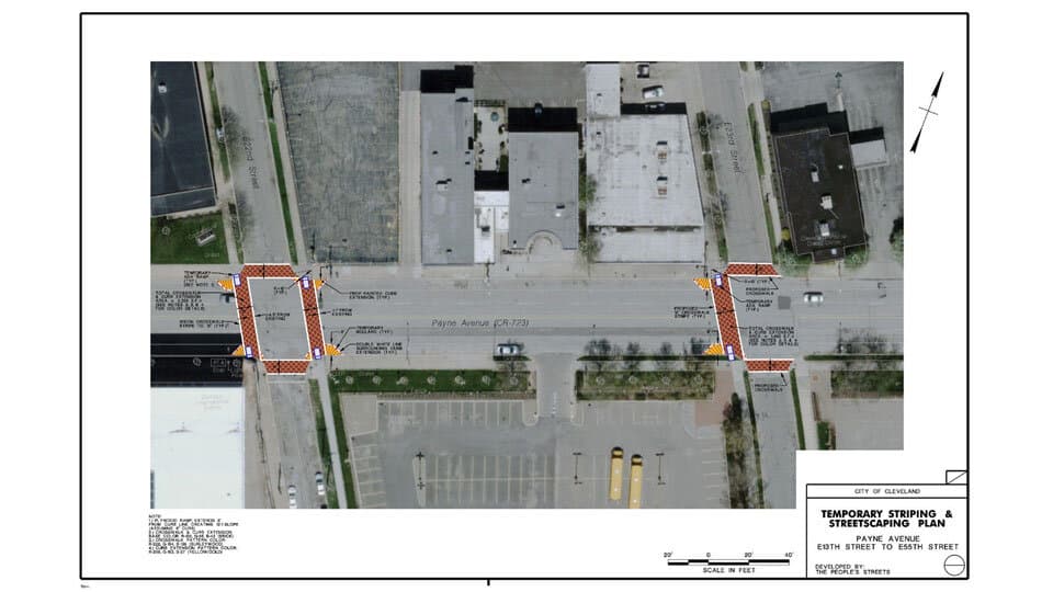 Examples of street painting on Payne Avenue. Contributed rendering.