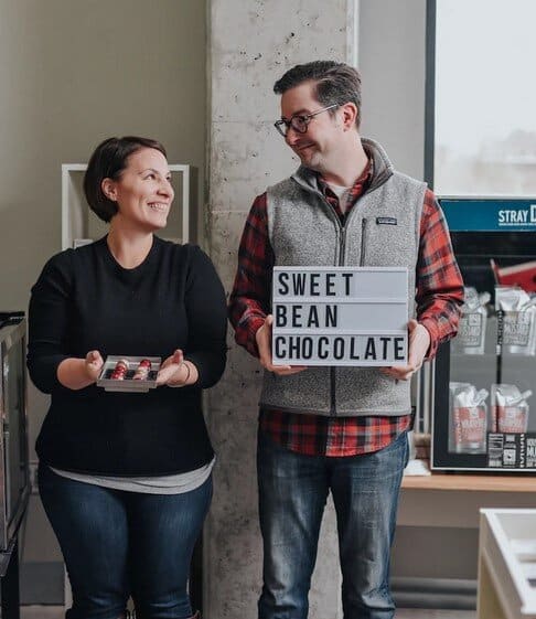 Bob and Kristin Barnes, owner of Sweet Bean Chocolates.