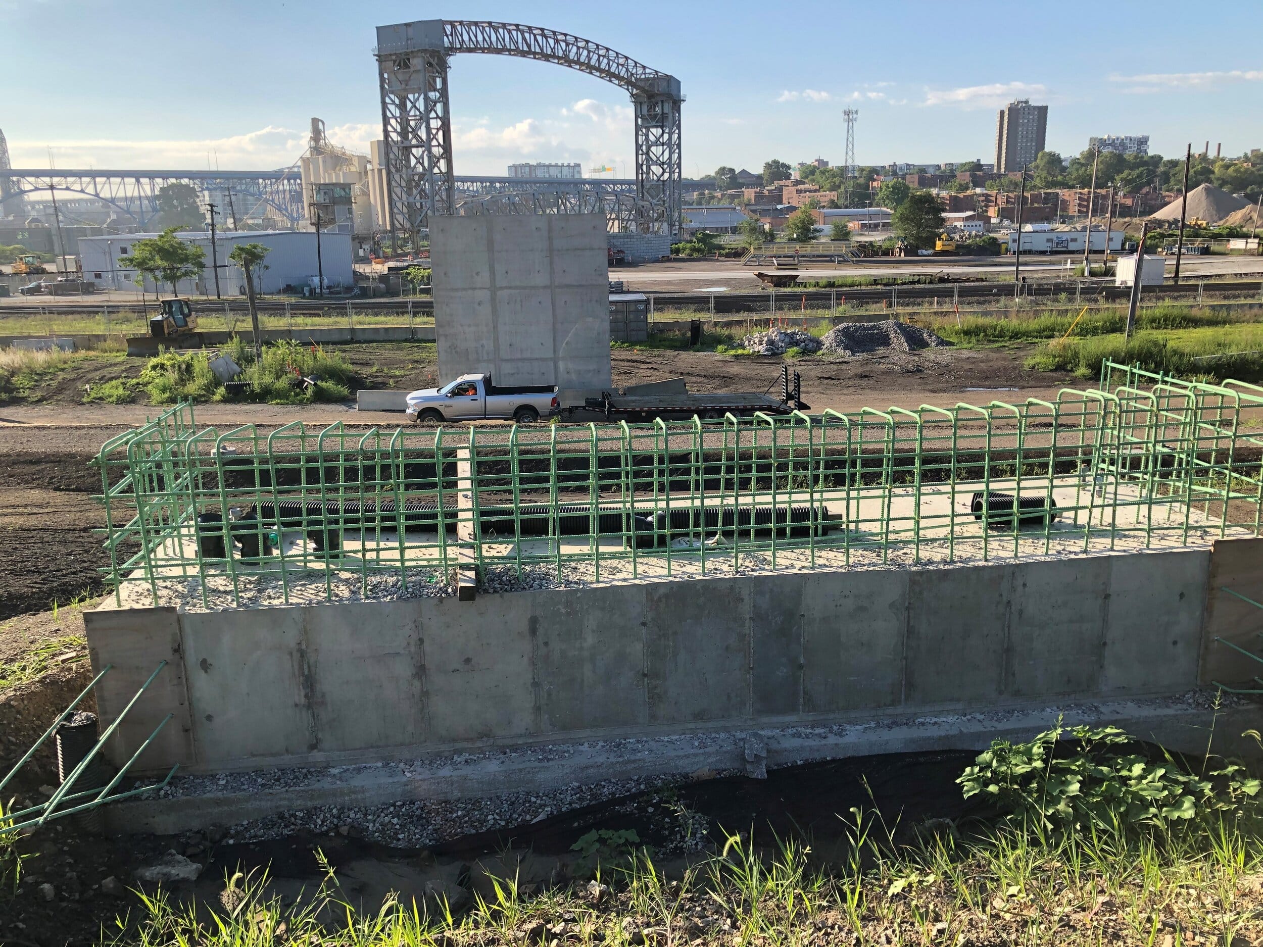 The forthcoming Wendy Park bridge looking south. Photo courtesy Grant Segall.