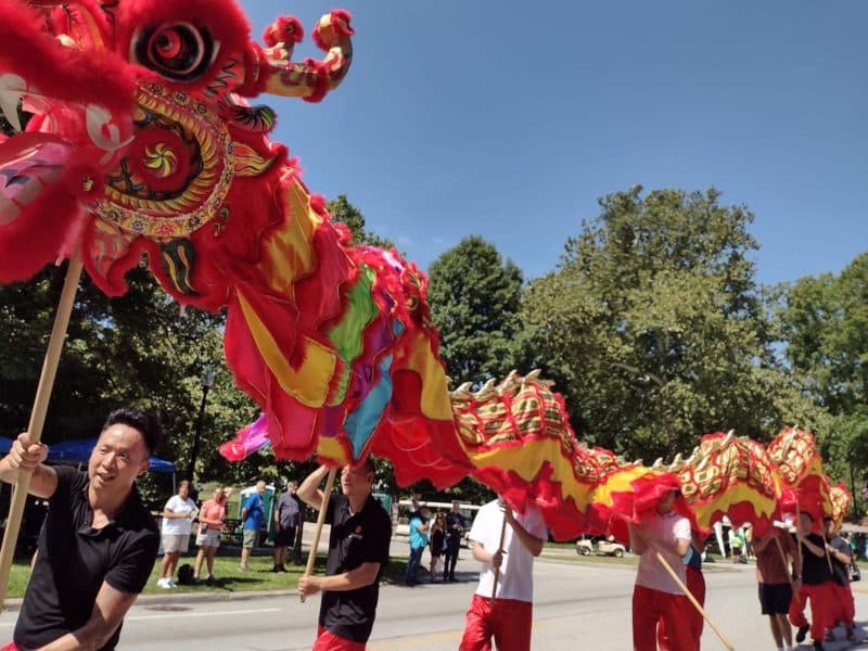 Chinese dragon at One World Day Parade of Flags