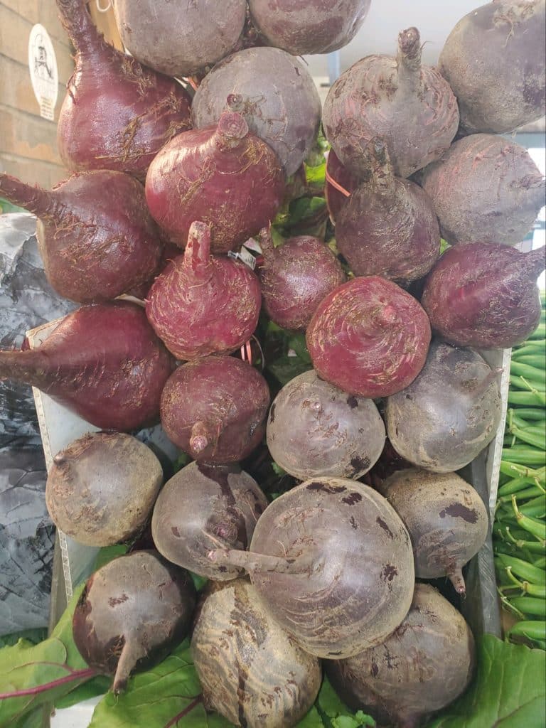Produce at the stand.